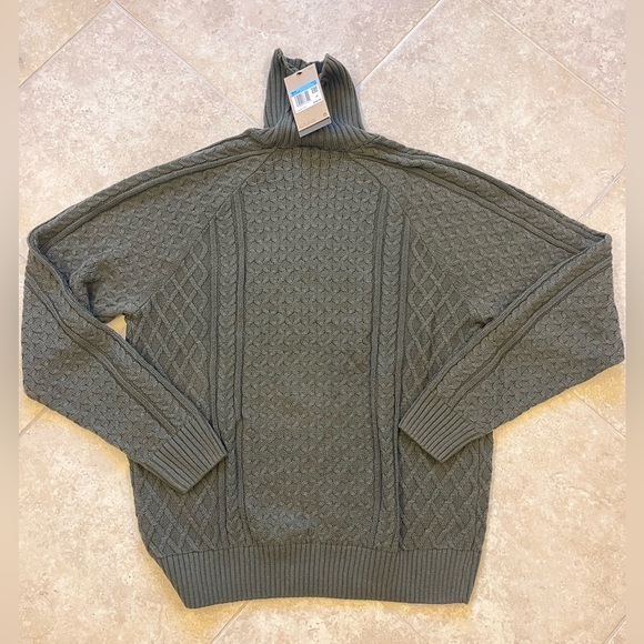 New Nike Life Cable Knit Turtleneck Cargo Khaki Sweater Men’s Size M FB7770-325 - Picture 7 of 8